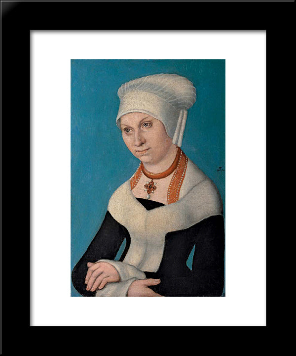 Portrait Of Barbara, Duchess Of Saxony 20x24 Black Modern Wood Framed Art Print Poster by Cranach the Elder, Lucas