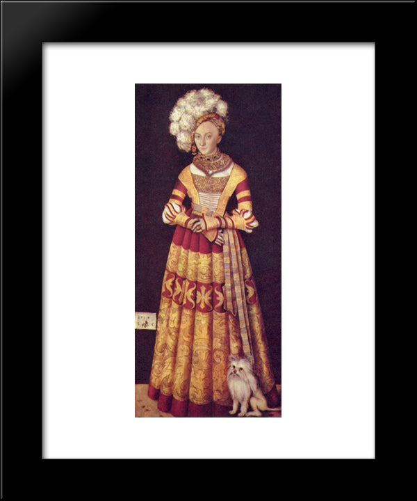 Portrait Of Duchess Katharina Von Mecklenburg 20x24 Black Modern Wood Framed Art Print Poster by Cranach the Elder, Lucas