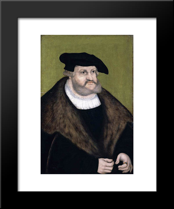 Portrait Of Elector Frederick The Wise In His Old Age 20x24 Black Modern Wood Framed Art Print Poster by Cranach the Elder, Lucas