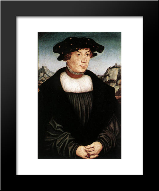 Portrait Of Hans Melber 20x24 Black Modern Wood Framed Art Print Poster by Cranach the Elder, Lucas