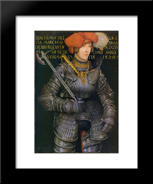 Portrait Of Joachim Ii 20x24 Black Modern Wood Framed Art Print Poster by Cranach the Elder, Lucas