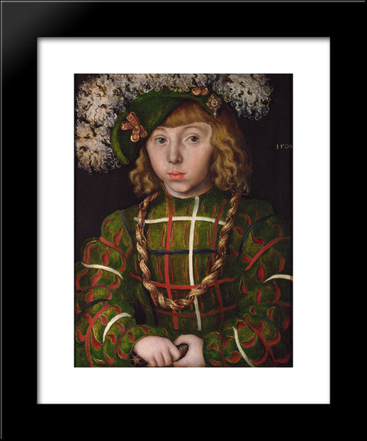 Portrait Of Johann Friederich I The Magnanimous, Elector Of Saxony 20x24 Black Modern Wood Framed Art Print Poster by Cranach the Elder, Lucas