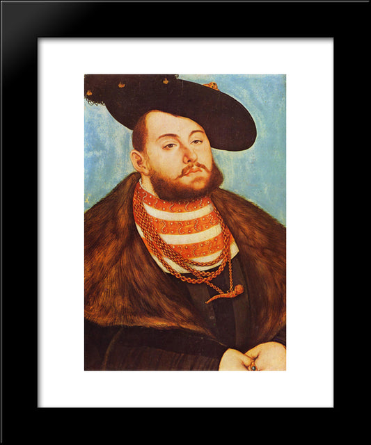 Portrait Of Johann Friedrich, Elector Of Saxony 20x24 Black Modern Wood Framed Art Print Poster by Cranach the Elder, Lucas