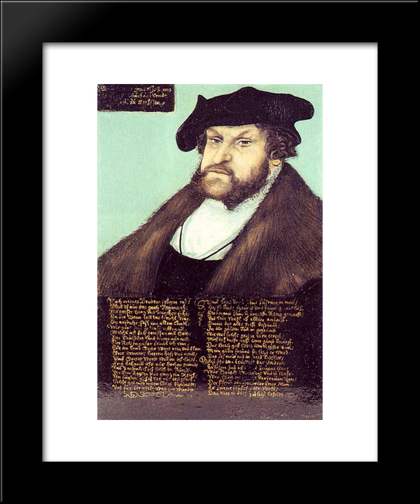 Portrait Of Johann I The Steadfast, Elector Of Saxony 20x24 Black Modern Wood Framed Art Print Poster by Cranach the Elder, Lucas