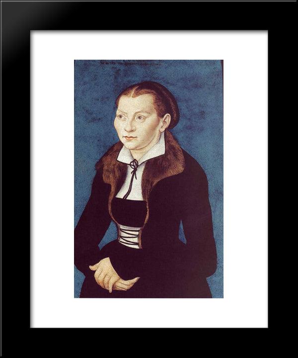 Portrait Of Katharina Von Bora 20x24 Black Modern Wood Framed Art Print Poster by Cranach the Elder, Lucas