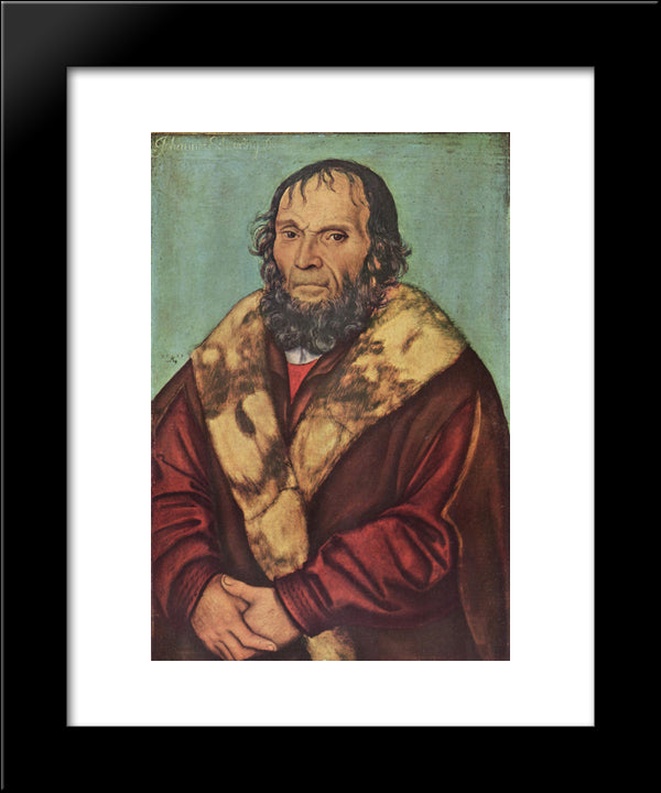 Portrait Of Magdeburg Theologians Dr. Johannes Schoner 20x24 Black Modern Wood Framed Art Print Poster by Cranach the Elder, Lucas