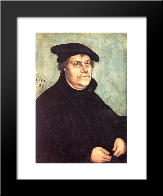 Portrait Of Martin Luther 20x24 Black Modern Wood Framed Art Print Poster by Cranach the Elder, Lucas