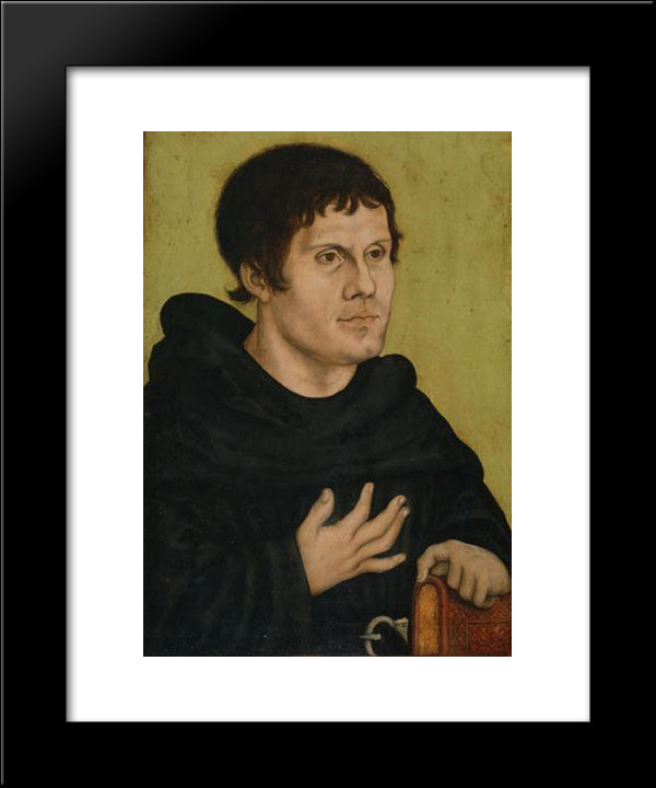 Portrait Of Martin Luther As An Augustinian Monk 20x24 Black Modern Wood Framed Art Print Poster by Cranach the Elder, Lucas