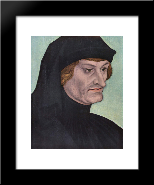 Portrait Of Rudolph Agricola 20x24 Black Modern Wood Framed Art Print Poster by Cranach the Elder, Lucas