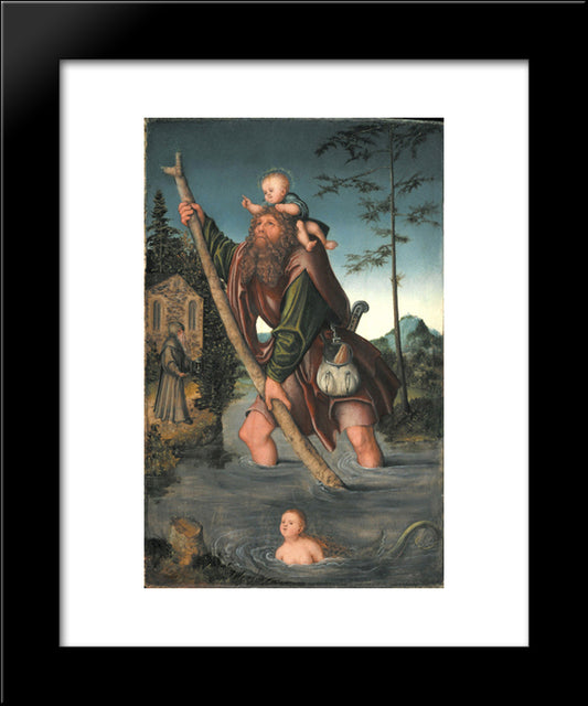 Saint Christopher 20x24 Black Modern Wood Framed Art Print Poster by Cranach the Elder, Lucas