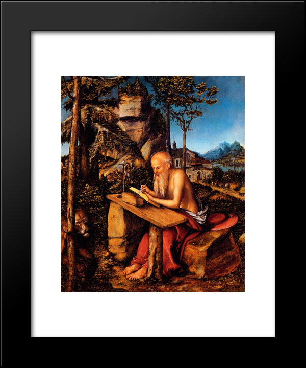 Saint Jerome 20x24 Black Modern Wood Framed Art Print Poster by Cranach the Elder, Lucas