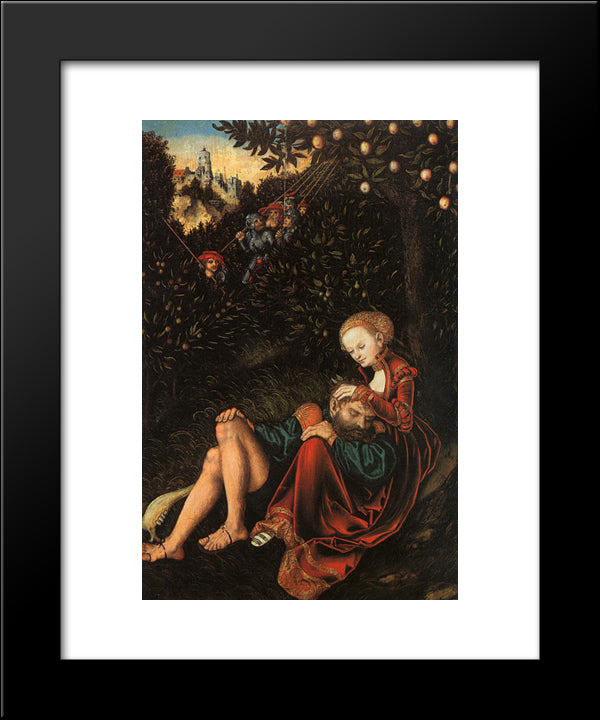 Samson And Delilah 20x24 Black Modern Wood Framed Art Print Poster by Cranach the Elder, Lucas