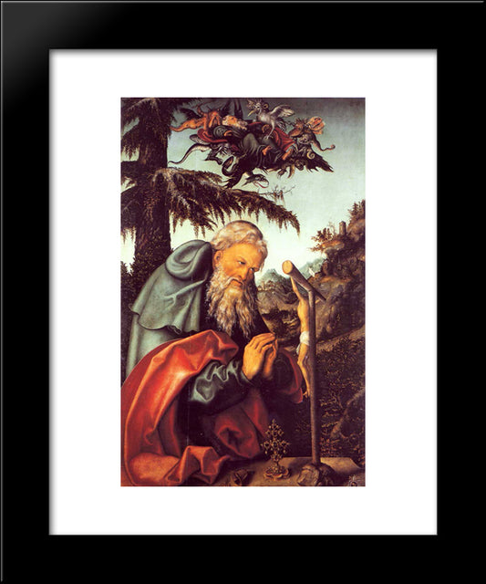 St. Anthony 20x24 Black Modern Wood Framed Art Print Poster by Cranach the Elder, Lucas