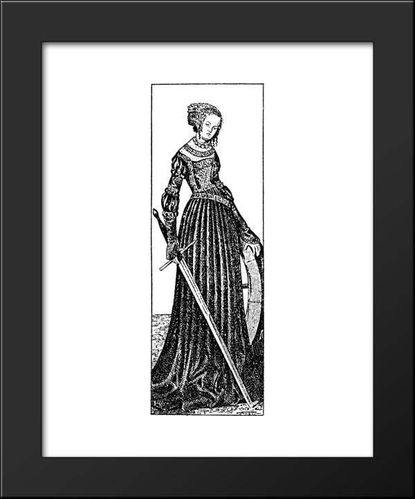 St. Catherine 20x24 Black Modern Wood Framed Art Print Poster by Cranach the Elder, Lucas