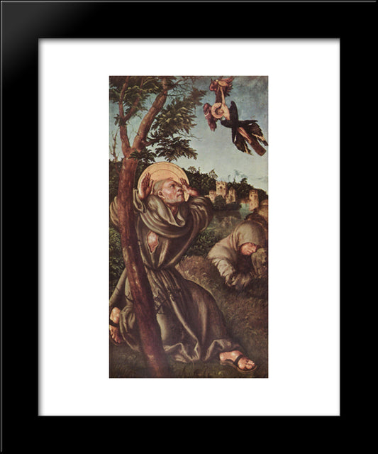 Stigmatiasation Of St. Francis 20x24 Black Modern Wood Framed Art Print Poster by Cranach the Elder, Lucas