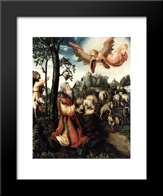 The Annunciation To Joachim 20x24 Black Modern Wood Framed Art Print Poster by Cranach the Elder, Lucas