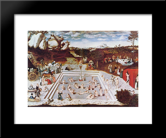 The Fountain Of Youth 20x24 Black Modern Wood Framed Art Print Poster by Cranach the Elder, Lucas