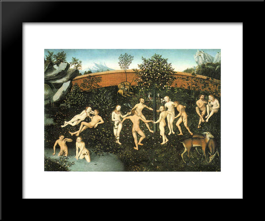 The Golden Age 20x24 Black Modern Wood Framed Art Print Poster by Cranach the Elder, Lucas