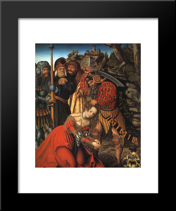 The Martyrdom Of St. Barbara 20x24 Black Modern Wood Framed Art Print Poster by Cranach the Elder, Lucas