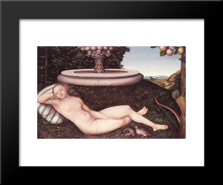 The Nymph Of The Fountain 20x24 Black Modern Wood Framed Art Print Poster by Cranach the Elder, Lucas