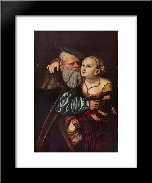 The Old Man In Love 20x24 Black Modern Wood Framed Art Print Poster by Cranach the Elder, Lucas