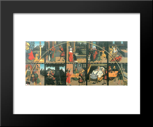 The Ten Commandments 20x24 Black Modern Wood Framed Art Print Poster by Cranach the Elder, Lucas