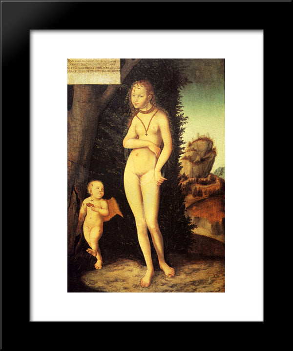 Venus With Cupid The Honey Thief 20x24 Black Modern Wood Framed Art Print Poster by Cranach the Elder, Lucas