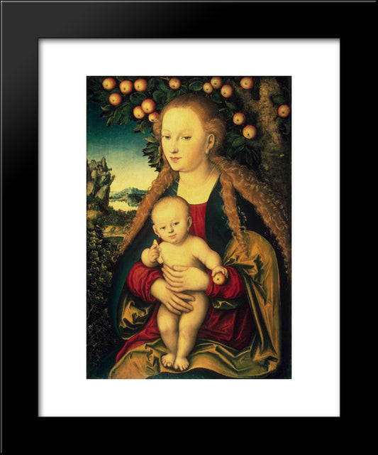 Virgin And Child Under An Apple Tree 20x24 Black Modern Wood Framed Art Print Poster by Cranach the Elder, Lucas