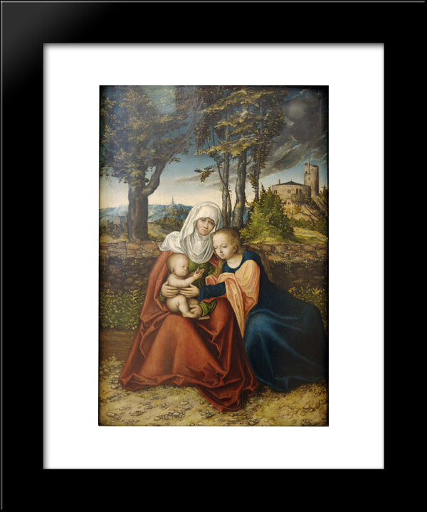 Virgin And Child With St. Anne 20x24 Black Modern Wood Framed Art Print Poster by Cranach the Elder, Lucas