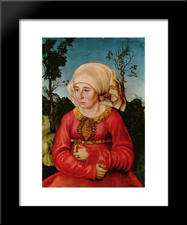 Wife Of Dr. Johann Stephan Reuss 20x24 Black Modern Wood Framed Art Print Poster by Cranach the Elder, Lucas