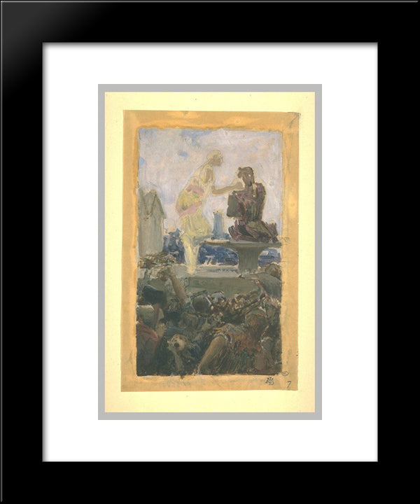 Illustration For Notre-Dame De Paris 20x24 Black Modern Wood Framed Art Print Poster by Merson, Luc Olivier