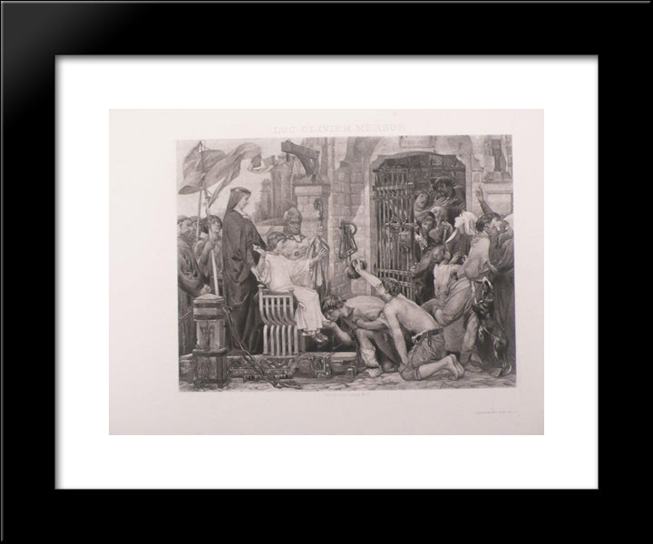 Louis Ix Opens The Jails Of France 20x24 Black Modern Wood Framed Art Print Poster by Merson, Luc Olivier