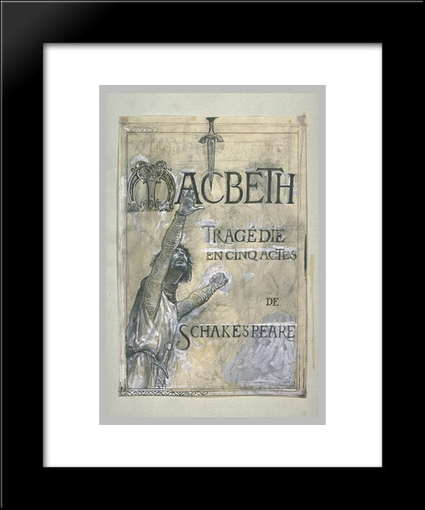 Projet De Frontispice Pour Macbeth 20x24 Black Modern Wood Framed Art Print Poster by Merson, Luc Olivier