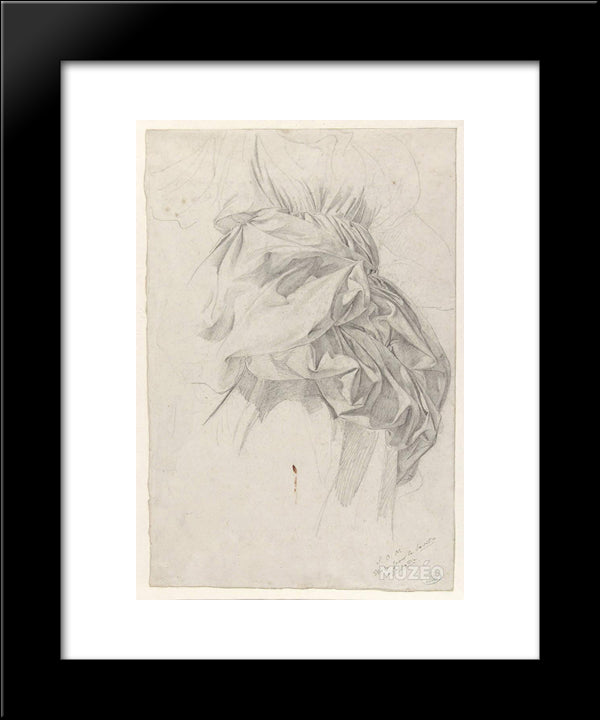 Study Of Drapery For Sacrifice To The Fatherland 20x24 Black Modern Wood Framed Art Print Poster by Merson, Luc Olivier