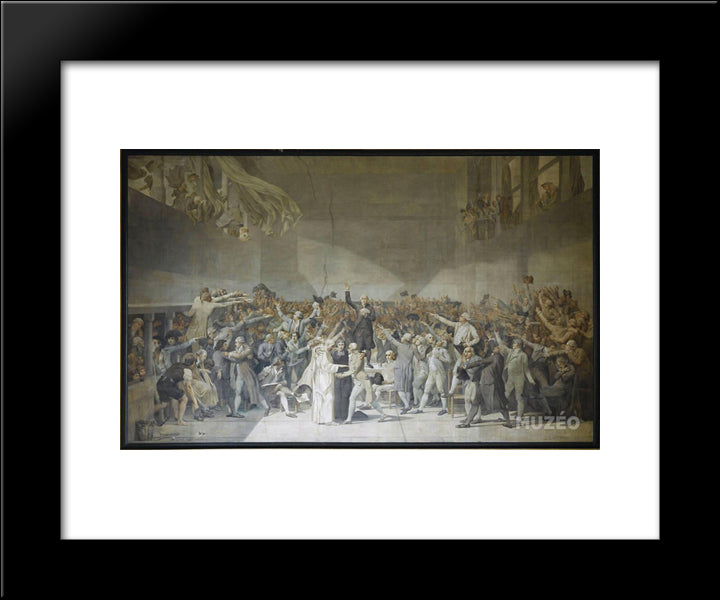 Tennis Court Oath, 20 Juin 1789 20x24 Black Modern Wood Framed Art Print Poster by Merson, Luc Olivier