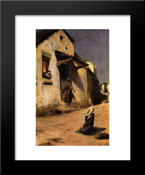 The Arrival At Bethlehem 20x24 Black Modern Wood Framed Art Print Poster by Merson, Luc Olivier