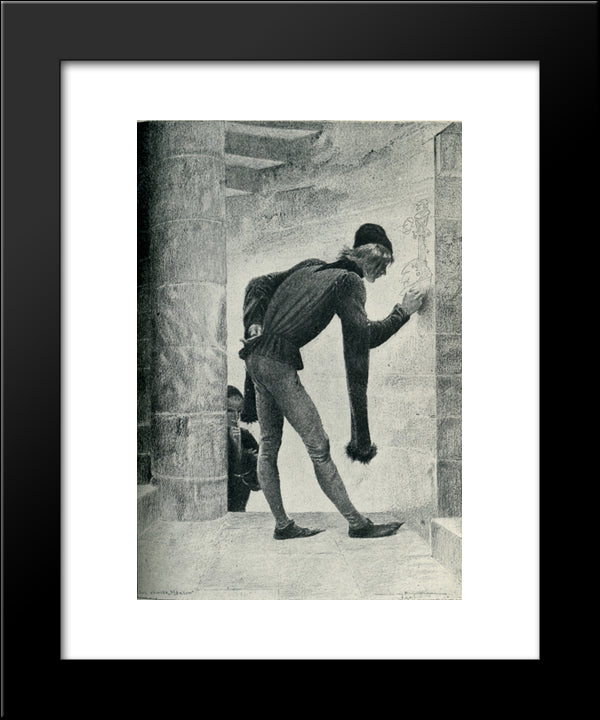 The Hunchback Of Notre-Dame Illustration 20x24 Black Modern Wood Framed Art Print Poster by Merson, Luc Olivier