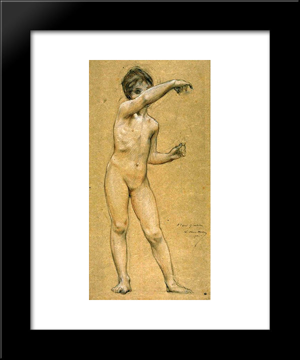 Young Naked Girl 20x24 Black Modern Wood Framed Art Print Poster by Merson, Luc Olivier