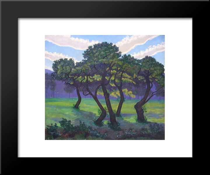 Convivio, (Vecchi Castagni) 20x24 Black Modern Wood Framed Art Print Poster by Russolo, Luigi