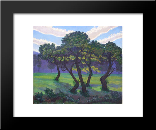 Convivio, (Vecchi Castagni) 20x24 Black Modern Wood Framed Art Print Poster by Russolo, Luigi