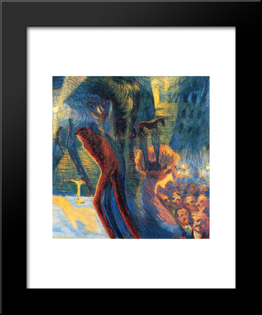 Memories Of A Night 20x24 Black Modern Wood Framed Art Print Poster by Russolo, Luigi