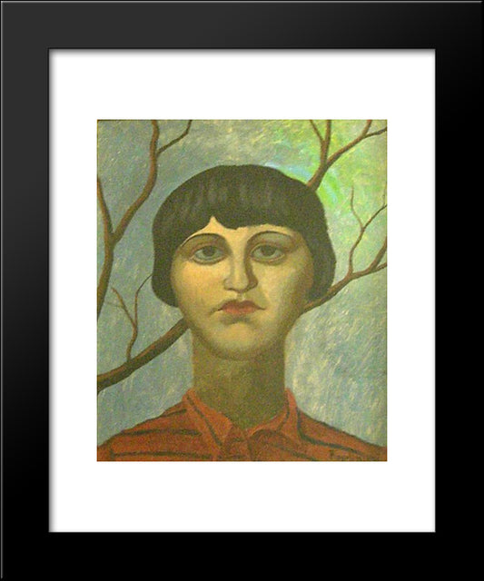 Ritratto Di Lina Zaquini 20x24 Black Modern Wood Framed Art Print Poster by Russolo, Luigi