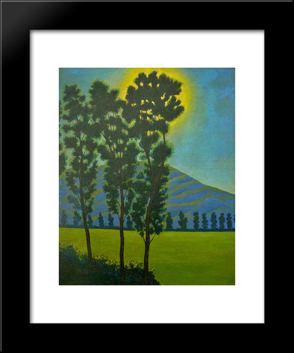 Sole Nascosto 20x24 Black Modern Wood Framed Art Print Poster by Russolo, Luigi