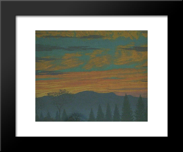 Tramonto 20x24 Black Modern Wood Framed Art Print Poster by Russolo, Luigi