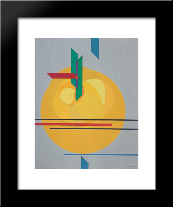 Composizione Kan 12 20x24 Black Modern Wood Framed Art Print Poster by Veronesi, Luigi