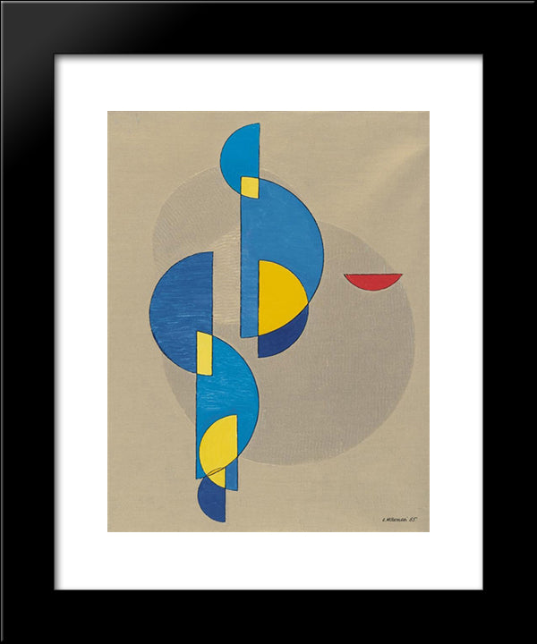Costrizione Wuh6 20x24 Black Modern Wood Framed Art Print Poster by Veronesi, Luigi