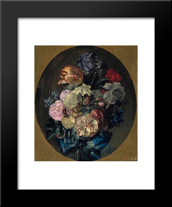Flowers 20x24 Black Modern Wood Framed Art Print Poster by Paret y Alcazar, Luis