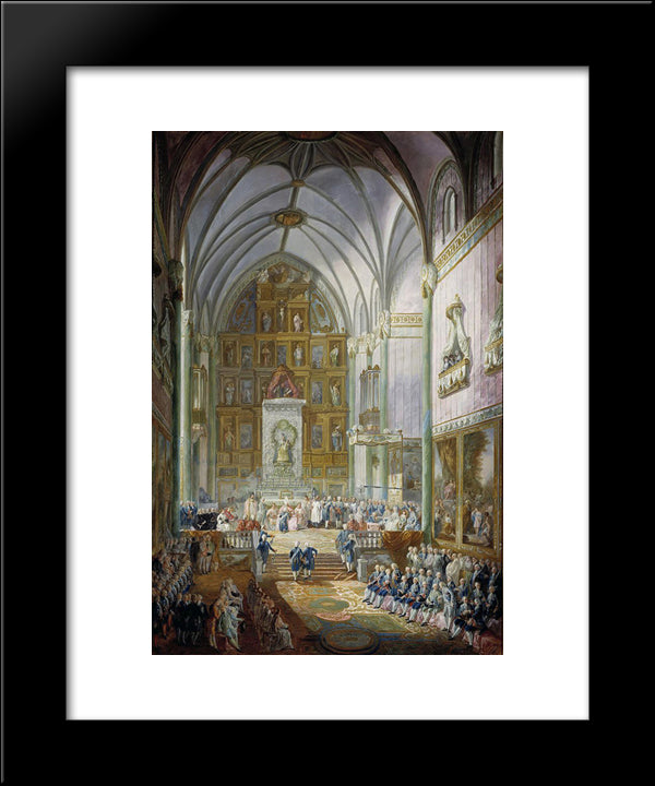 Jura De Fernando Vii Como Pr­ncipe De Asturias 20x24 Black Modern Wood Framed Art Print Poster by Paret y Alcazar, Luis