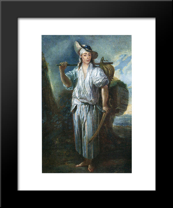 Self-Portrait 20x24 Black Modern Wood Framed Art Print Poster by Paret y Alcazar, Luis