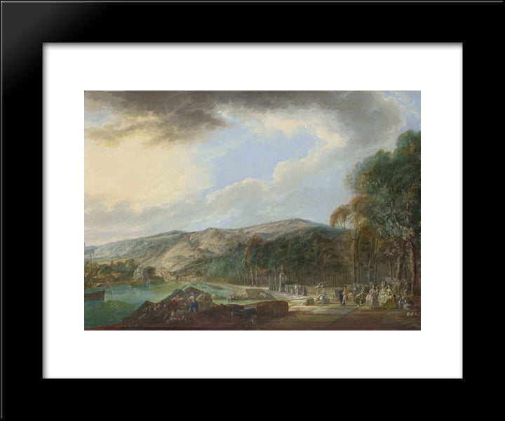 View Of El Arenal De Bilbao 20x24 Black Modern Wood Framed Art Print Poster by Paret y Alcazar, Luis